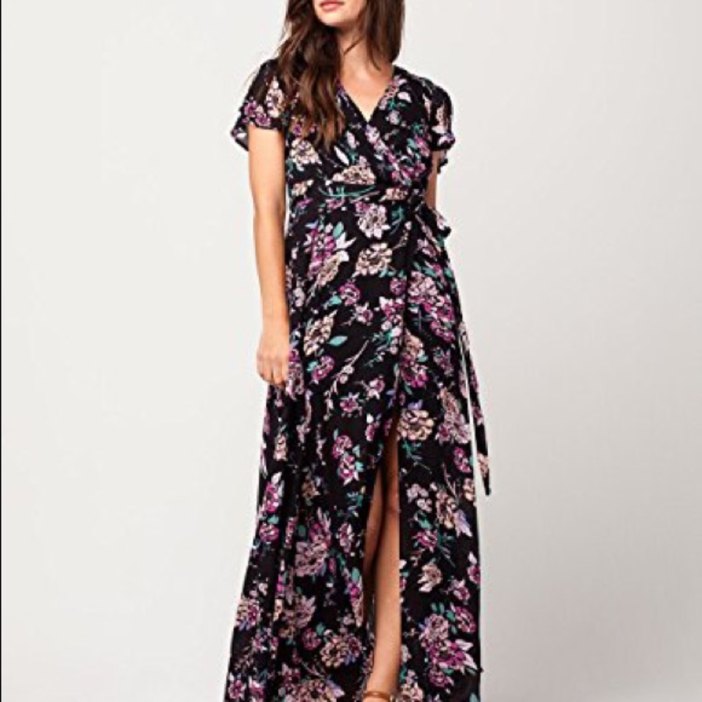 Patrons of Peace Floral Wrap Maxi Dress